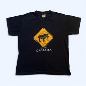 Vintage Montreal Graphic T-Shirt with Moose Design XL